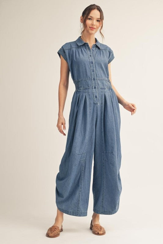 Pre-order June 29 Amelia Denim Jumpsuit