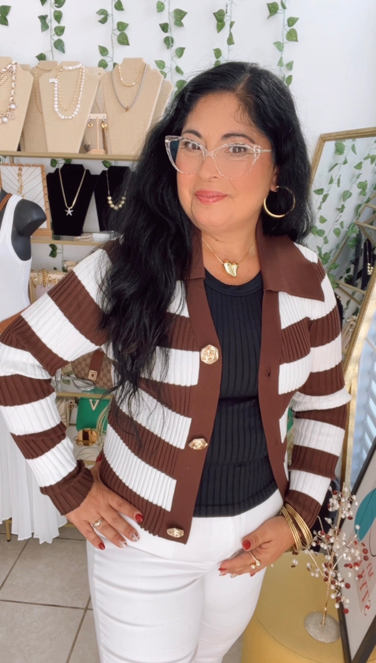 Brown Stripe Cardigan