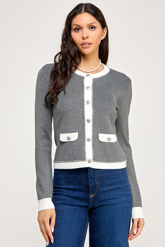 Gray Brown Cardigan
