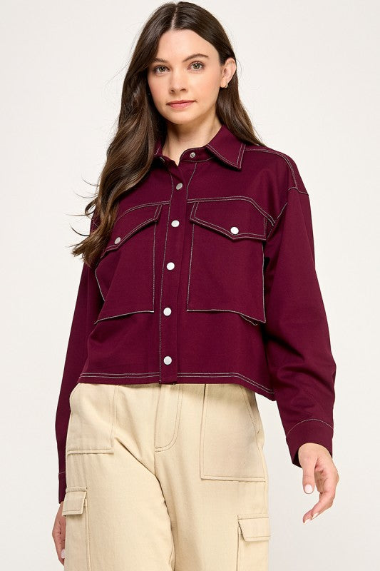 Pre-order Dic 3 Burgundy Solid Jacket