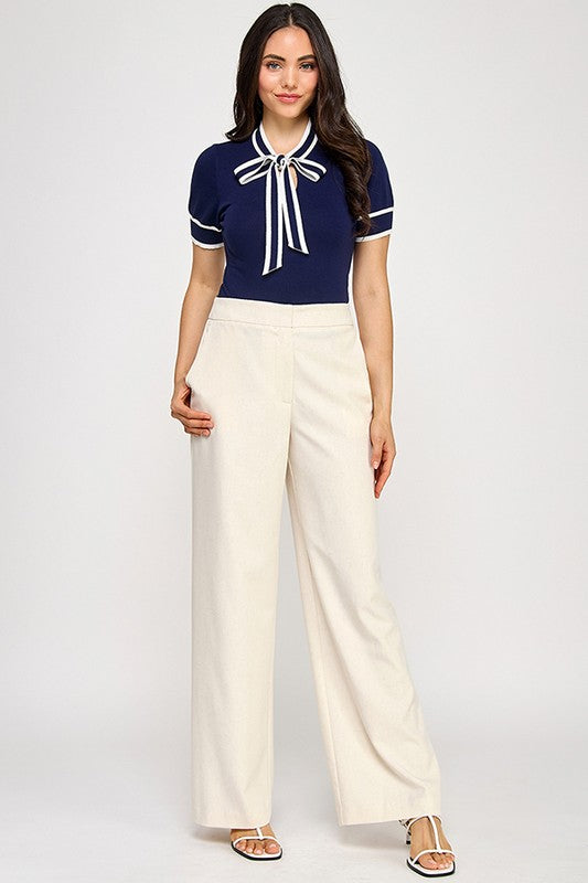 Ivory Mid Rise Pant
