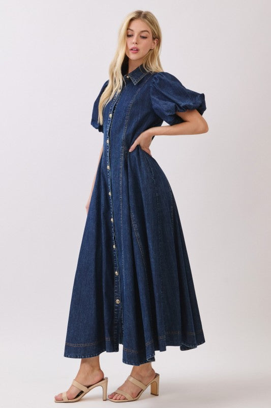Pre-order June 15 Dark Denim Maxi Dress
