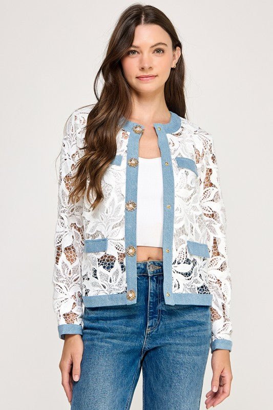White Crochet Lace Jacket
