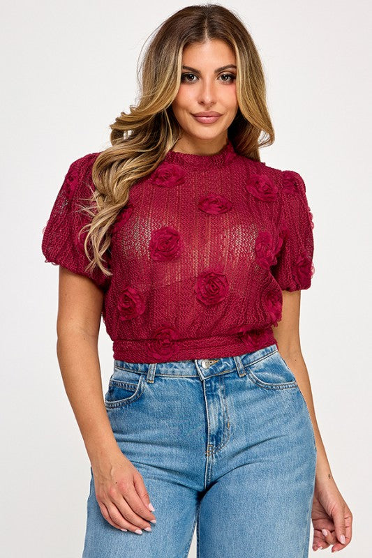 Wine 3D flowers Details Top