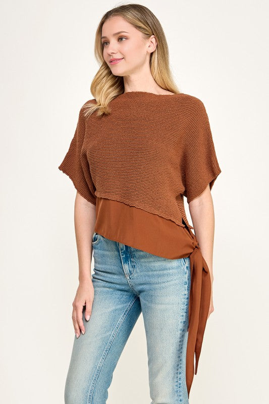 Pre-order Agosto 24 Brown Asymmetric Top