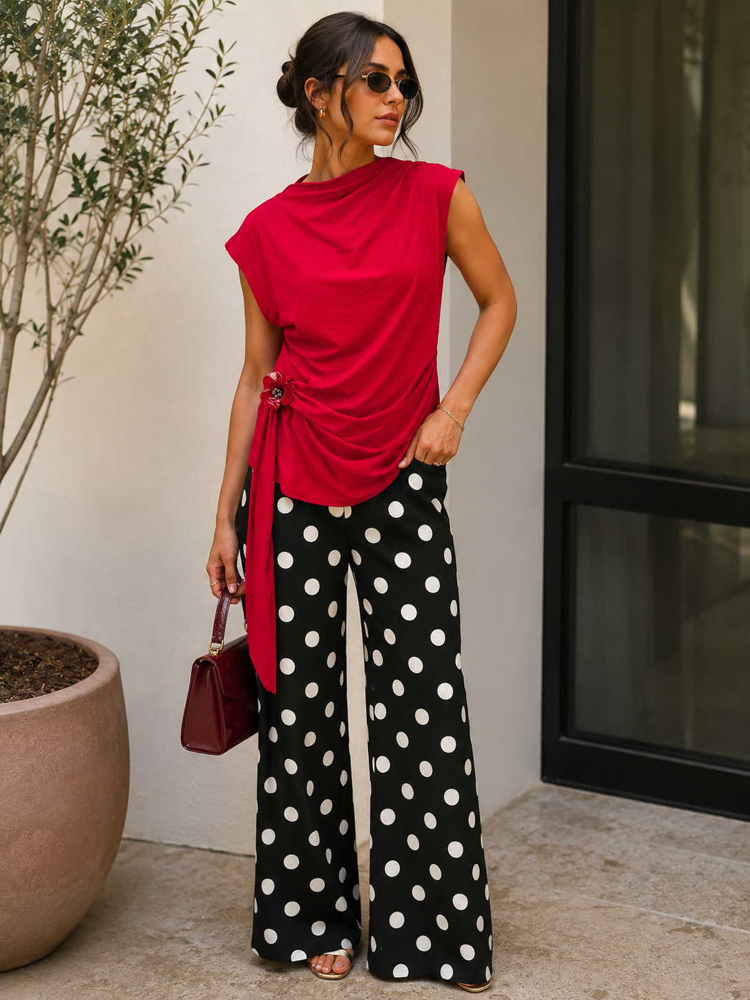 Red Elegant Blouse