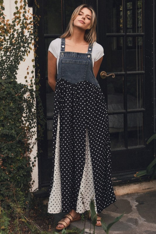 Polka Dot Denim Dress