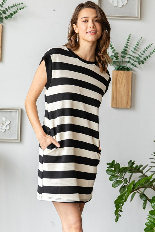 Bold Stripe Pullover Dress