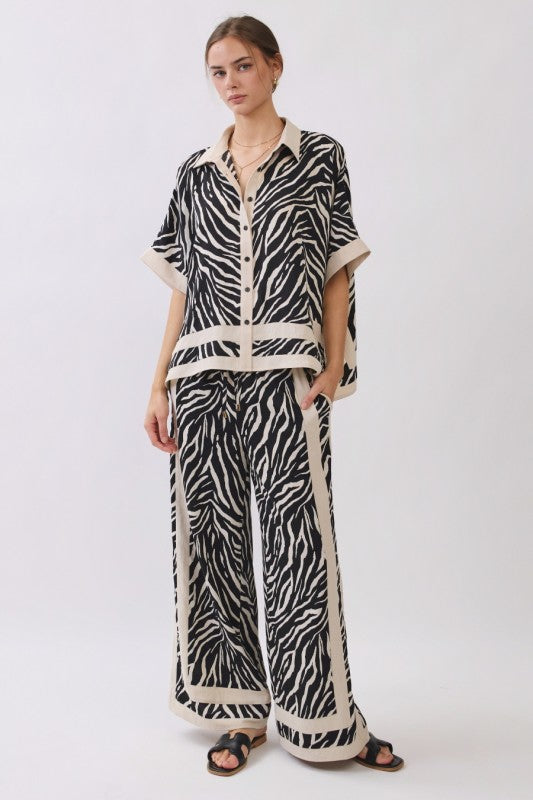 Pre-order July 27 Black Zebra Print Set