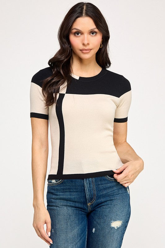 Loli Color Block Sweater top