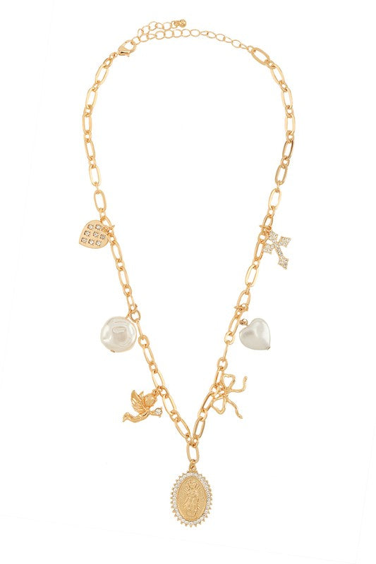 Multi Charm Necklace & Bracelet Set