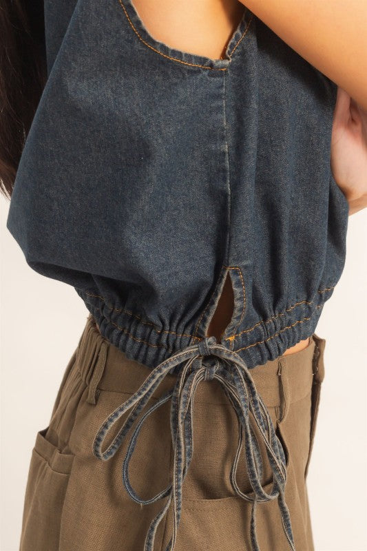 Dark Denim Top Corre Grande