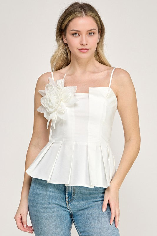 White Flower Peplum