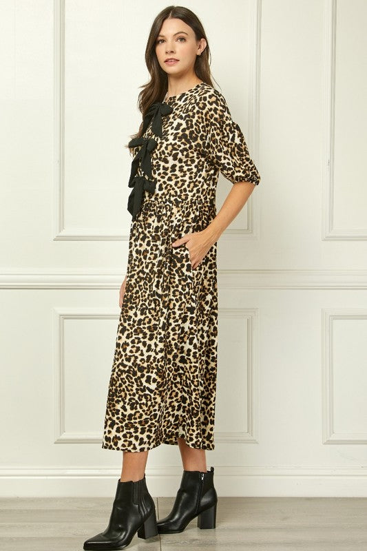 Pre-order Animal Print Maxi Dress Black