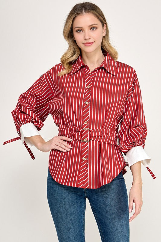 Pre-order Oct 26 Ref Belted Stripe Shirt
