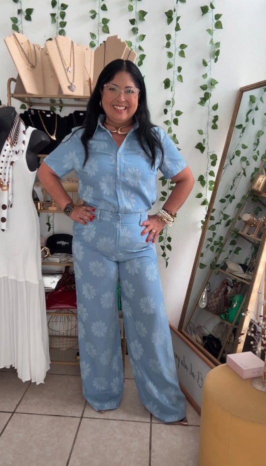 No es Denim Set Flowers