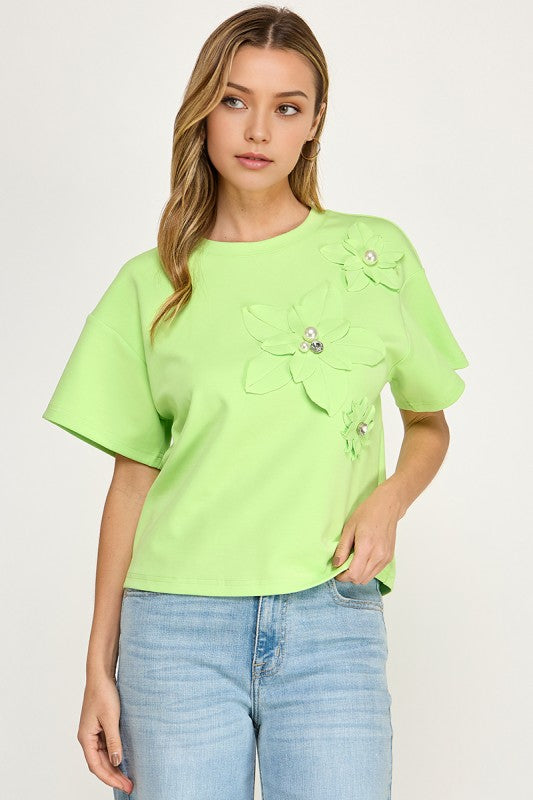 Pre-order March 9 Lime Flower top