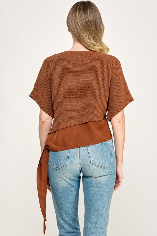 Pre-order Agosto 24 Brown Asymmetric Top