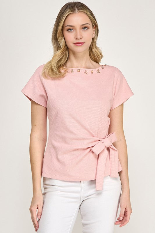 Pre-order June 1 Pink Knit T-Shirt