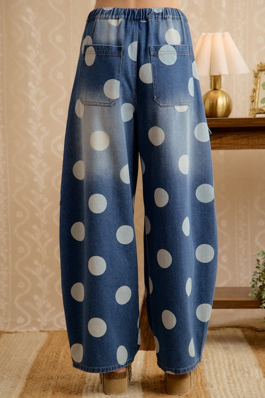 Pre-order Agosto 10 Barrel Cargo Polka Pants
