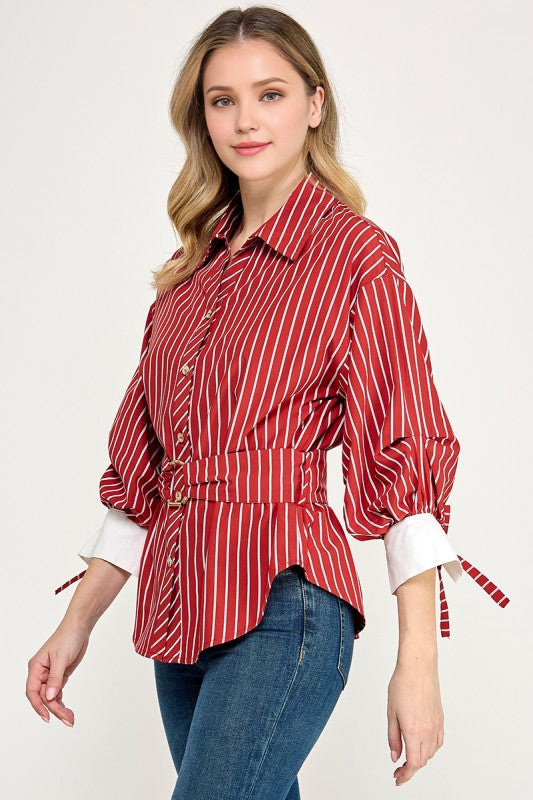 Pre-order Oct 26 Ref Belted Stripe Shirt