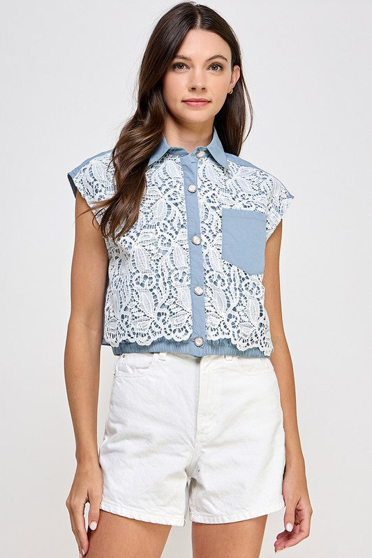 Blue Double Layered Shirt