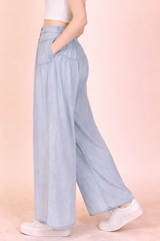 Pre-orden Feb 23 Chambray Wide Leg Pant