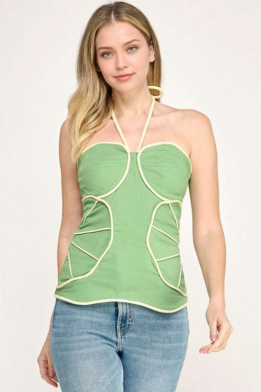 Green Halter Tube Top