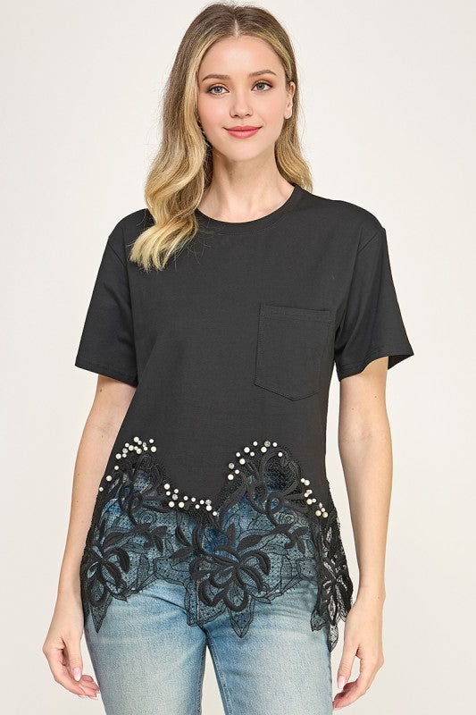 Black Lace T-Shirt