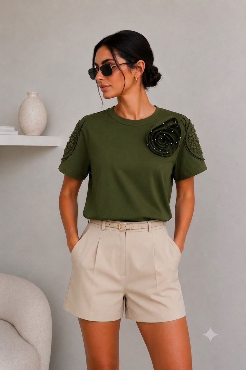 Green Flower T-Shirt