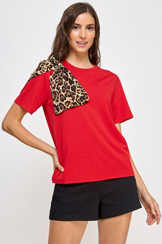 Red Animal Print T- Shirt