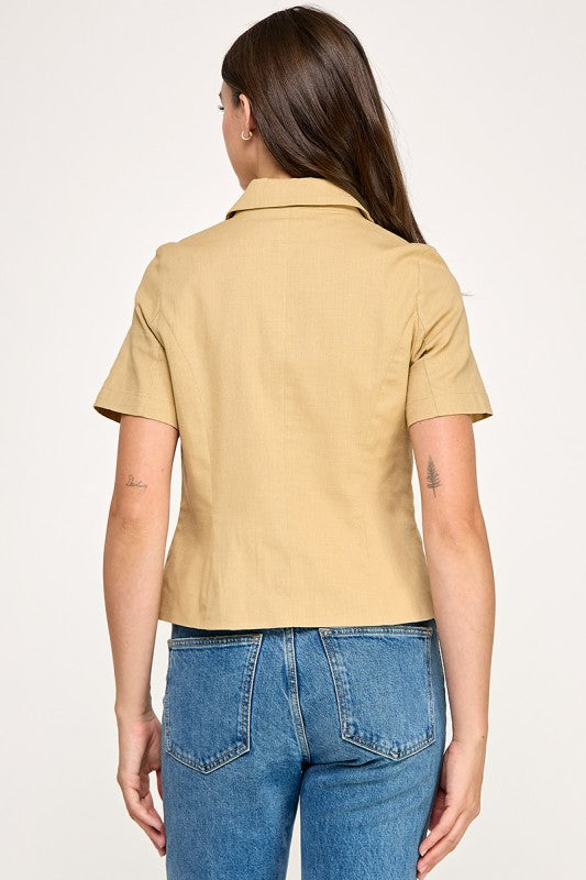 Taupe Short Sleeve Blazer
