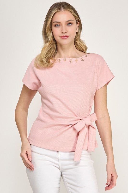 Pre-order June 1 Pink Knit T-Shirt