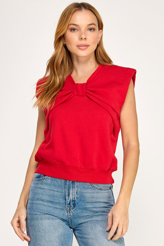 Red Knit Top