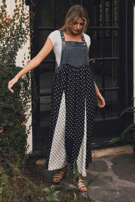 Polka Dot Denim Dress