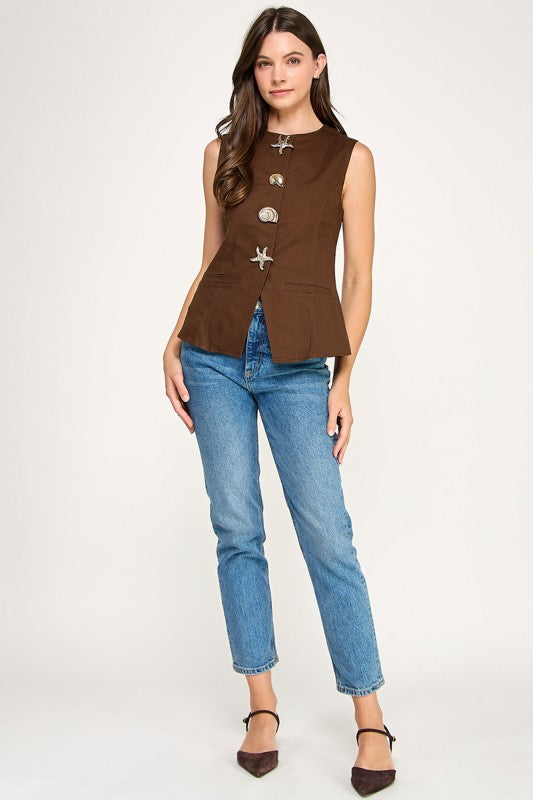 Brown Under the Sea Vest