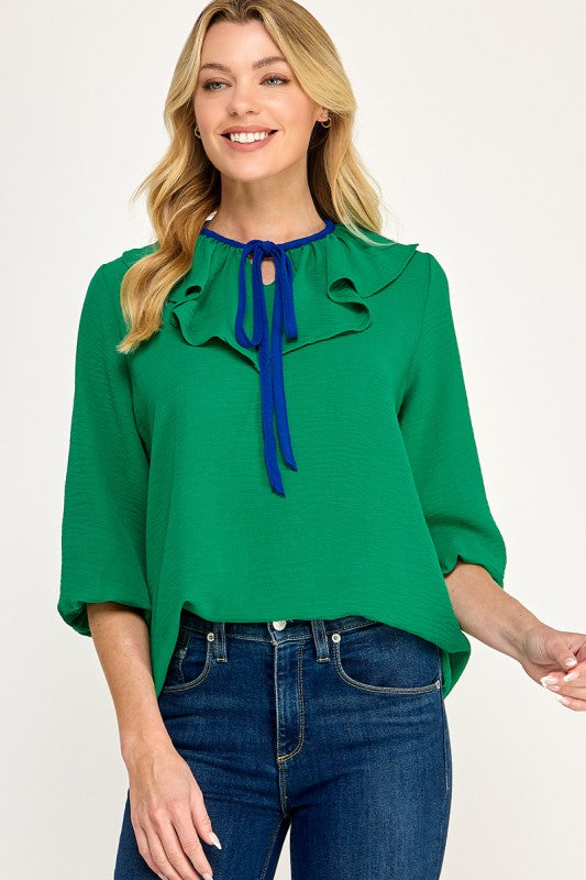 Green Woven Top