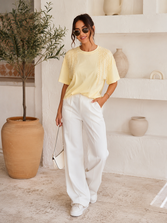 Yellow Glam Shoulders T-Shirt