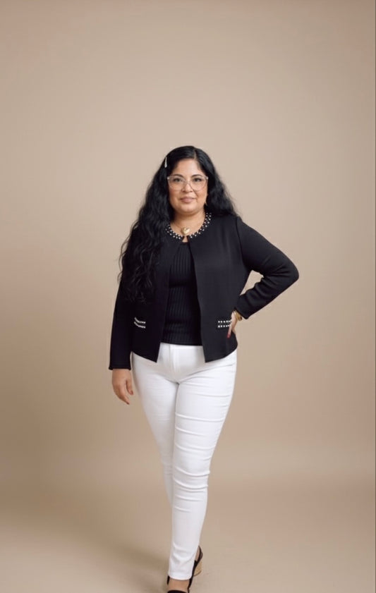 Black Rhinestone Cardigan