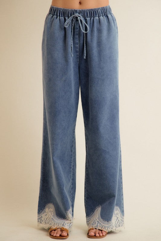 High Rise Denim Pants