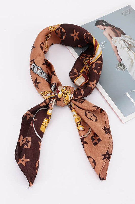 Brown Multi Print Bandana