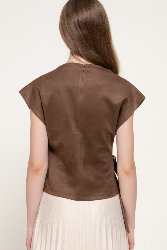 Pre-order August 24 Brown Suede Top