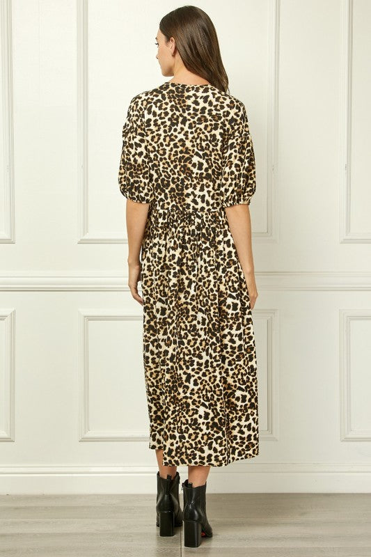 Pre-order Animal Print Maxi Dress Black