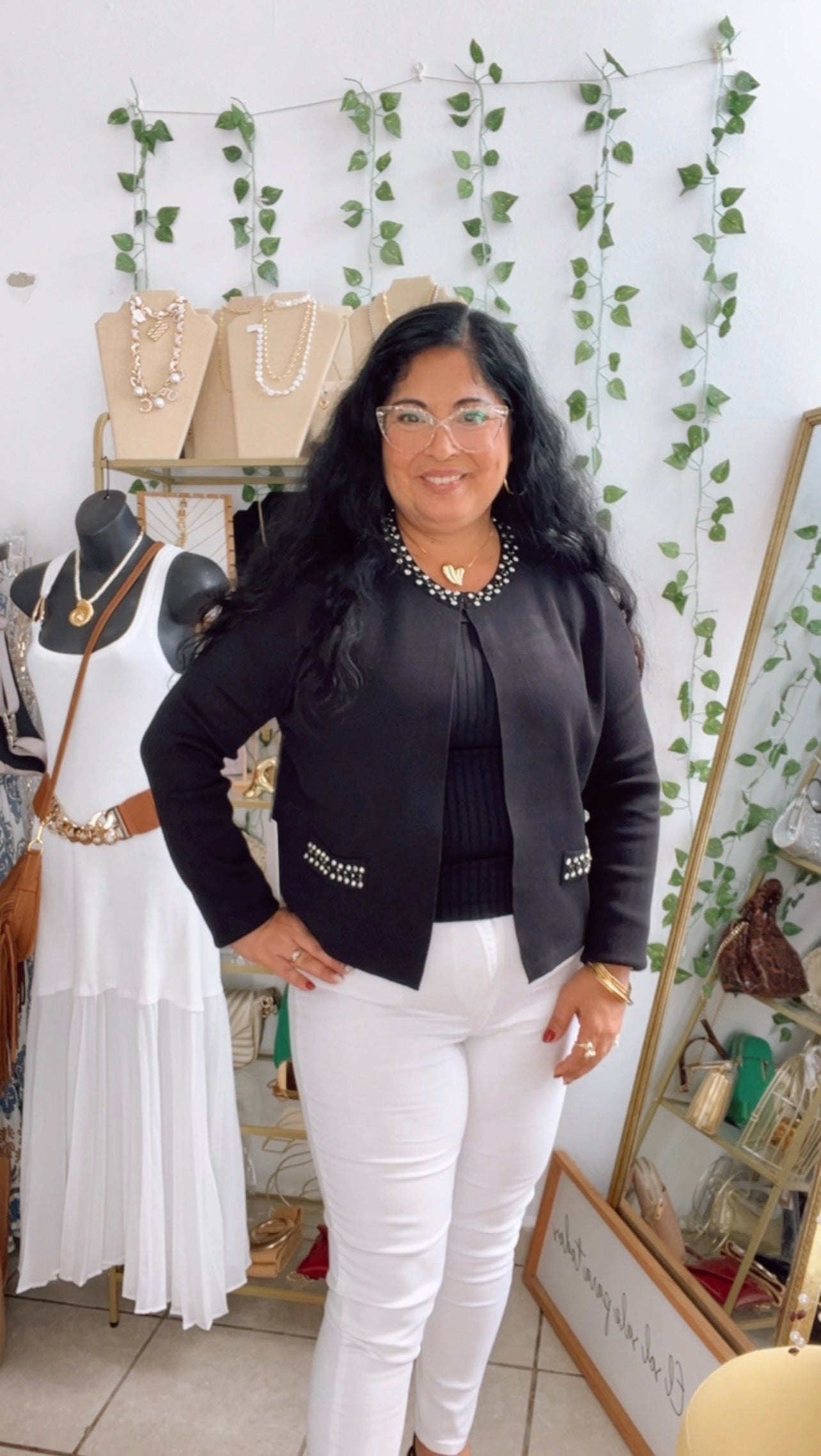 Black Rhinestone Cardigan