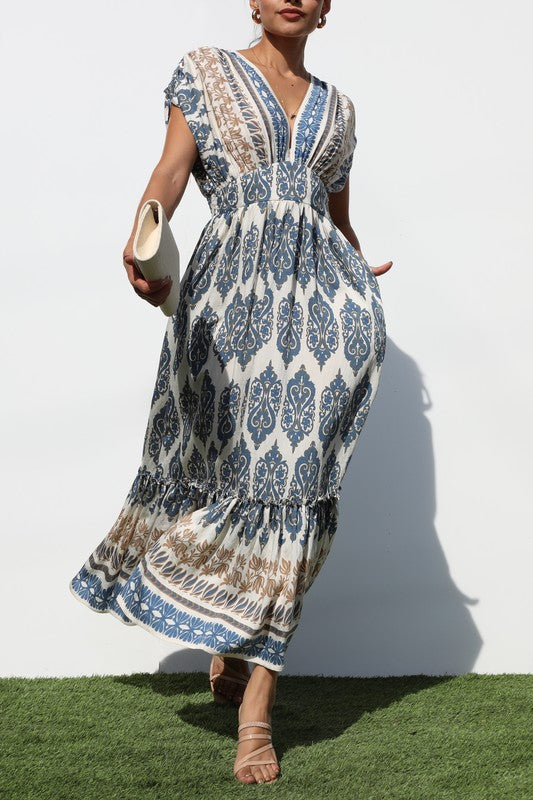 Blue Mocha Midi Dress
