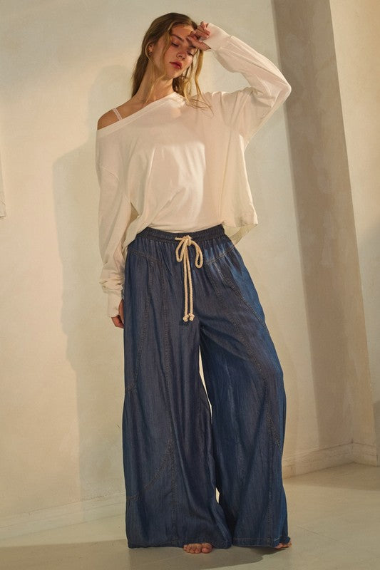 Pre-order June 22 Denim Palazzo Pant