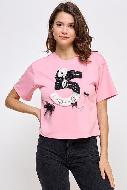 Pink #5 T-Shirt