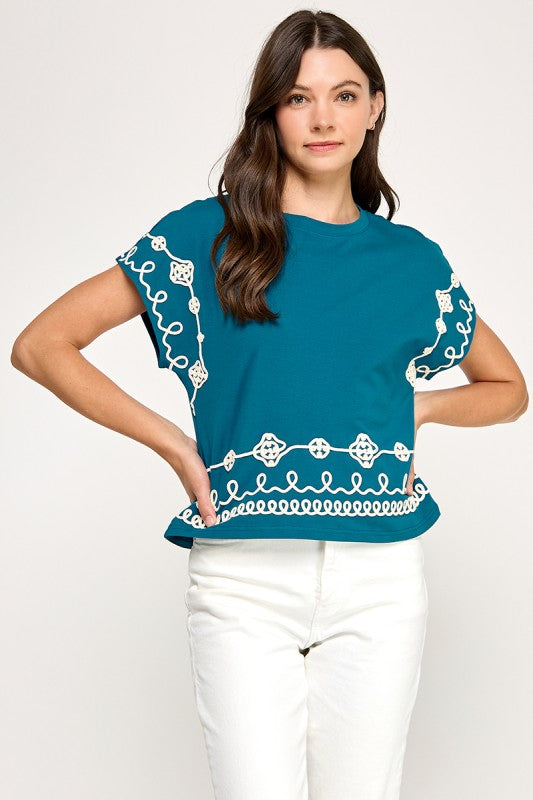Embroidery Details T-Shirt
