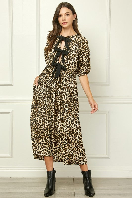 Pre-order Animal Print Maxi Dress Black