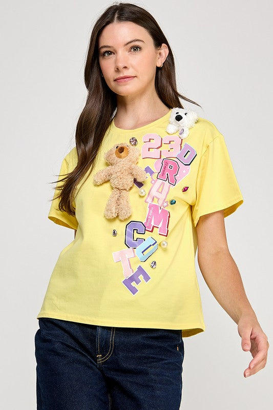 Yellow Bear Dram Cute T-Shirt